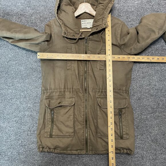 RVCA Women's Brown Nature x Industry Hooded Jacket XS Cotton - Picture 11 of 11